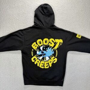Donut Media Boost Creeps Hoodie Men's Medium Black Graphic Print JDM Streetwear